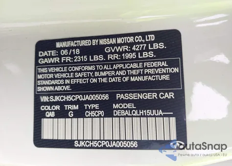 2018 Infiniti Qx30 Luxe z USA, uszkodzony, nr VIN SJKCH5CP0JA005056